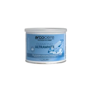 Warmwachs DIAMOND ULTRAWHITE, in Dose mit Bio Haselnussöl. Professionelles Wachs von italienischer Marke ArcoCere. Warmwachs besteht aus einer Mischung von Harzen, Wachsen und anderen Inhaltsstoffen.