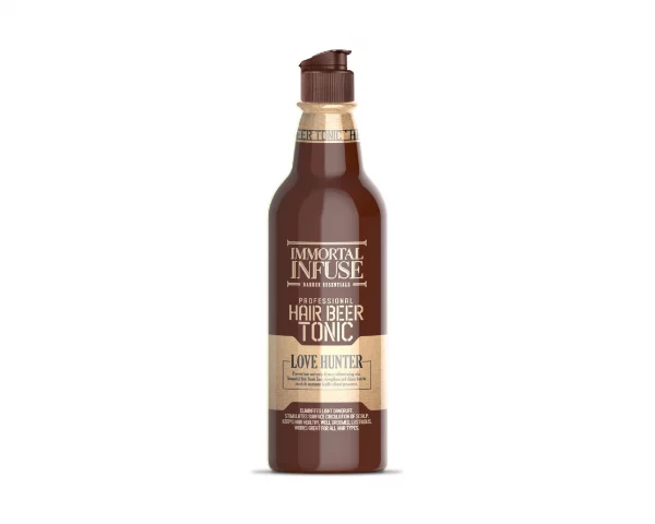 Das Immortal Hair Beer Tonic 'Love Hunter' sorgt für ein entspannendes Erlebnis, indem es mit seinem belebenden Mentholgehalt die Haarwurzeln stimuliert. Es verleiht dem Haar durch seine intensive Pflege ein lebendiges, strahlendes und voluminöses Aussehen. Die besondere Rezeptur trägt dazu bei, Schuppen zu verhindern, indem sie abgestorbene Hautzellen sanft entfernt. Ihr Haar erhält durch dieses Tonic eine verführerische Geschmeidigkeit.