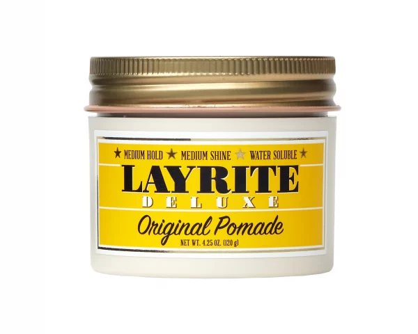 Die Layrite Original Pomade ist eine wasserbasierte Pomade, die entwickelt wurde, um dem Haar einen flexiblen Halt und ein glänzendes Finish zu verleihen.